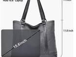 Canvas Laptop Tote Work Bag for Women with 15.6 Inch Computer Compartment Pockets - photo 3