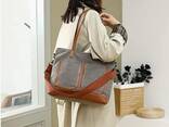 Canvas Tote Bag For Women Multi-pocket Shoulder Bag Handbags Retro Ladies Hobo Shopping - фото 3