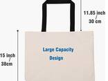 Large Canvas Tote Bags with Handles, Reusable Grocery Bag - фото 2