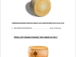 Сыр Parmeggiano Reggiano, Grano Padano, Provolone