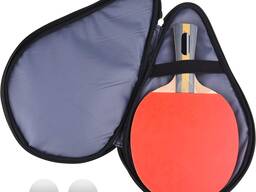 Table Tennis Racket Case Cover Ping Pong Paddle Carry Bag with Ball Storage Pocket