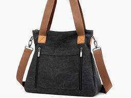 Women Canvas Handbag Shoulder bags Casual Multi-Pocket Top Handle Tote Crossbody Shopping